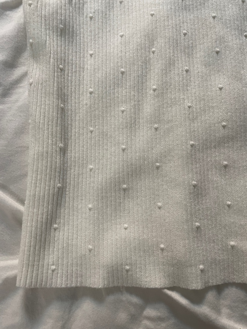 Ann Taylor White Textured Square-Neck Short Sleeve Sweater Top - Picture 7 of 7
